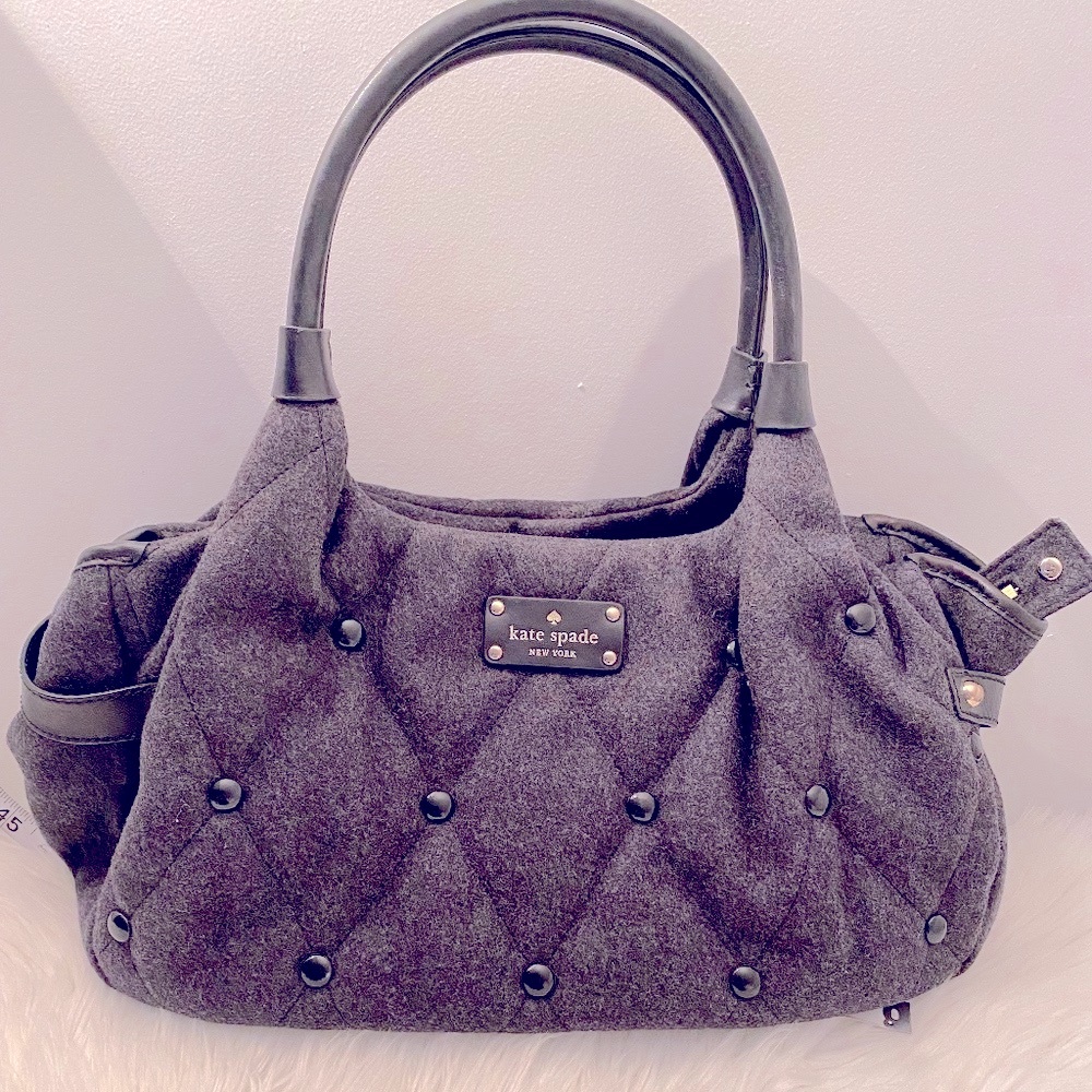 NWOT Kate Spade Authentic Wool Button Hand Bag - Picture 2 of 9
